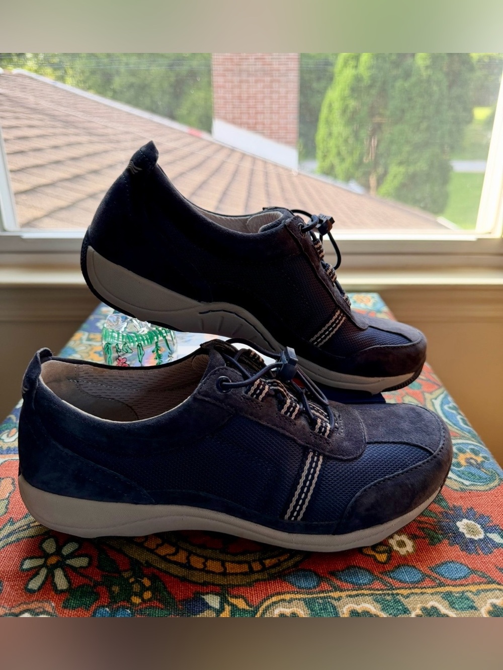 Dansko Women's Sneakers Navy Blue Bungee toggle Lace-Up